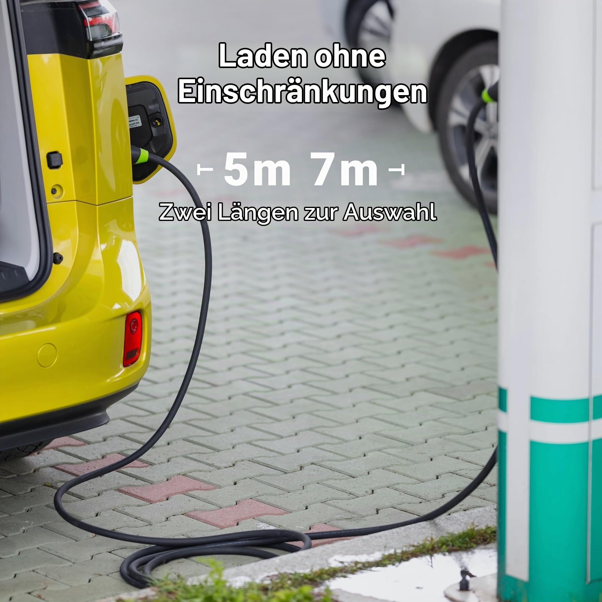 Green Cell GC Snap Typ 2 Ladekabel 11kW 7m 16A für EV Elektroautos Typ 2 auf Typ 2 3-Phasig TÜV Kompatibel mit Model Y 3 S X, ID.3, ID.4, ID.5, Q4 e-tron, 500e, IONIQ 5, Kona EV inkl. Premium Koffer