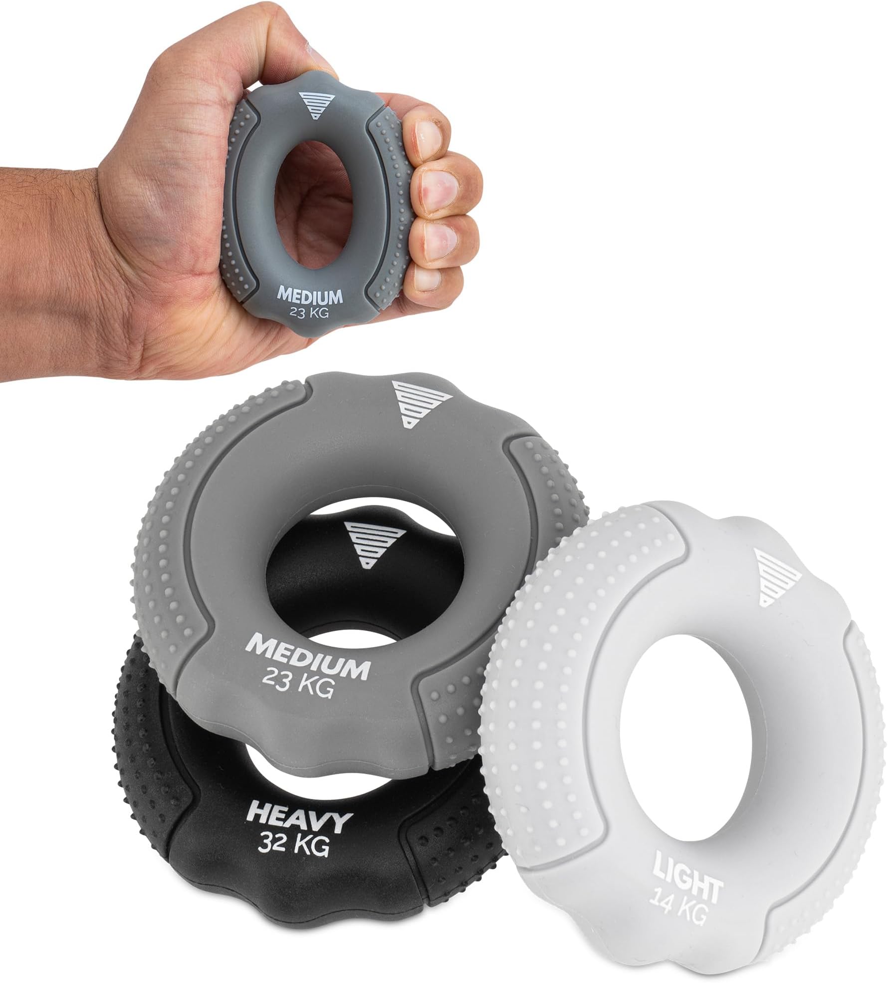 GORNATION Grip Strength Trainers, 3 Resistance Levels for Forearm & Hand Training, Portable Silicone Hand Grippers for Progressive Strength Building