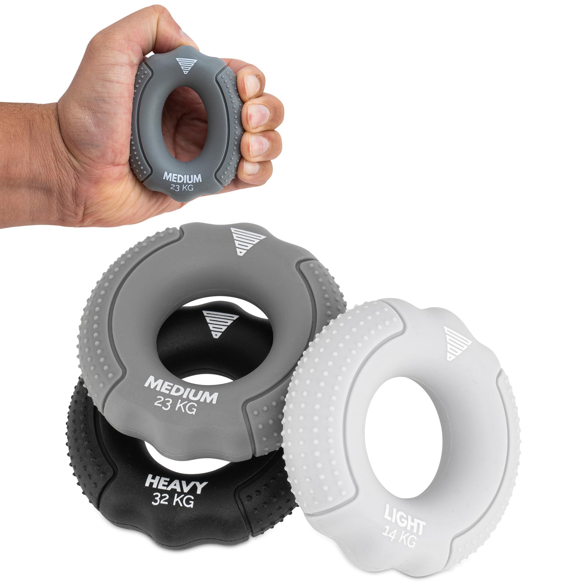 GORNATION Grip Strength Trainers, 3 Resistance Levels for Forearm & Hand Training, Portable Silicone Hand Grippers for Progressive Strength Building