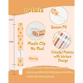 babygoal Plaid Pacifier Clips, 6 Pack Binky Paci Holder Leashes Fits for Most Pacifiers and Binkies 6PS24