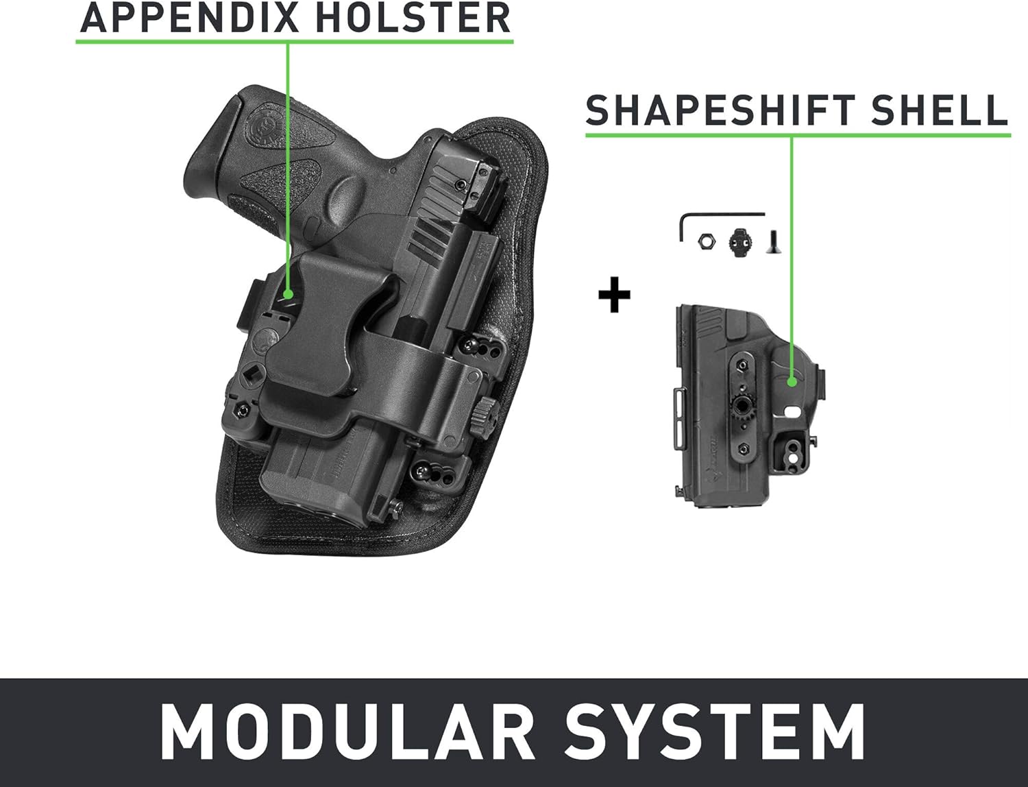 Alien Gear ShapeShift IWB Appendix Carry Holster - Custom Fit for Discreet Carry - Right or Left Hand, Modular System Options, Best Appendix Holster for Every Day Carry