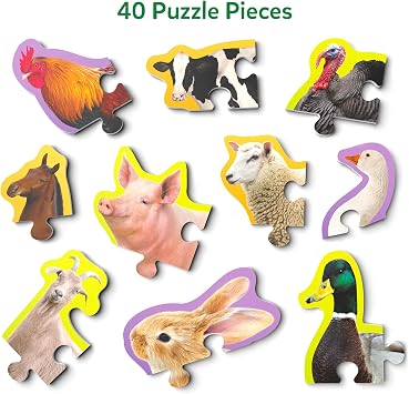 Skillmatics Step by Step Jigsaw Puzzles Toddler Toys & Games, 40 Pieces
