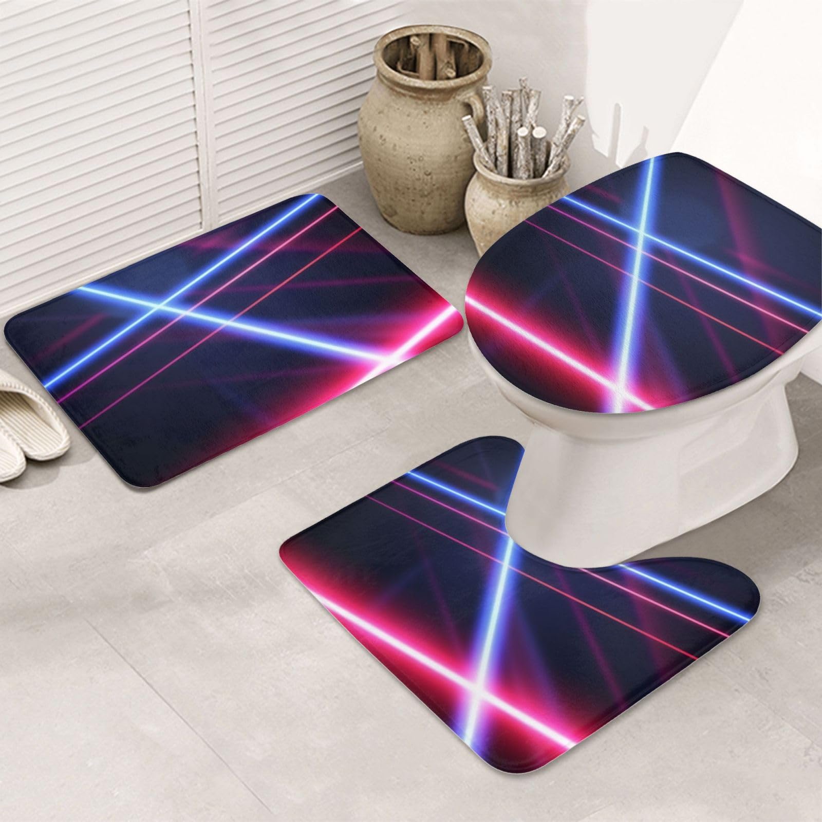 Tapis de salle de bain absorbant lot de 3 tapis en U antidérapant
