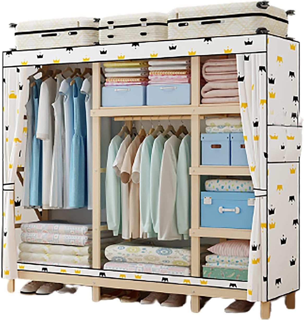 Dtkj 衣類収納 ワードローブ 収納 ワードローブ 大容量 ワードローブ 布張り ワードローブ