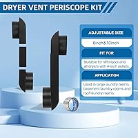 Vista 4 de Ventilación de secadora de periscopio mejorada OEM (DIY), diseño de 6.5 y 12 pulgadas, longitud ajustable para espacios reducidos, ventilación