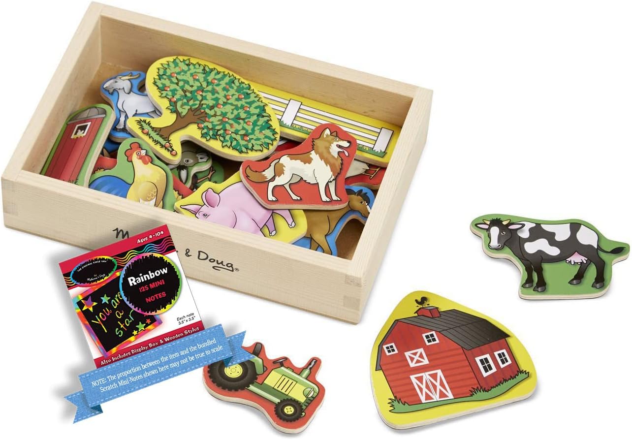 Melissa & Doug Set Regalo 20 Magnetini In Legno Dinosauri In Scatola + Omaggio Scratch Art Mini-Pad - 6