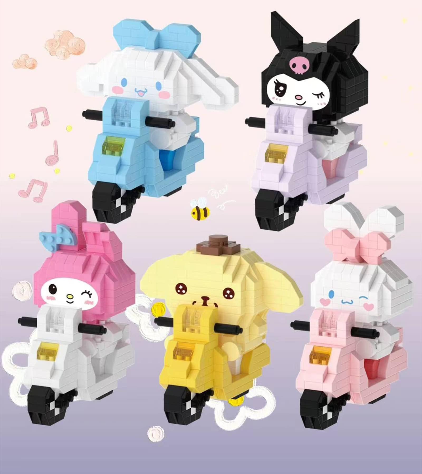 Kawaii Anime Micro Building Blocks Set, 3D Mini Cute Anime Figures Collection Building Gifts, Cartoon Bricks Puzzles Set for Adult Kids