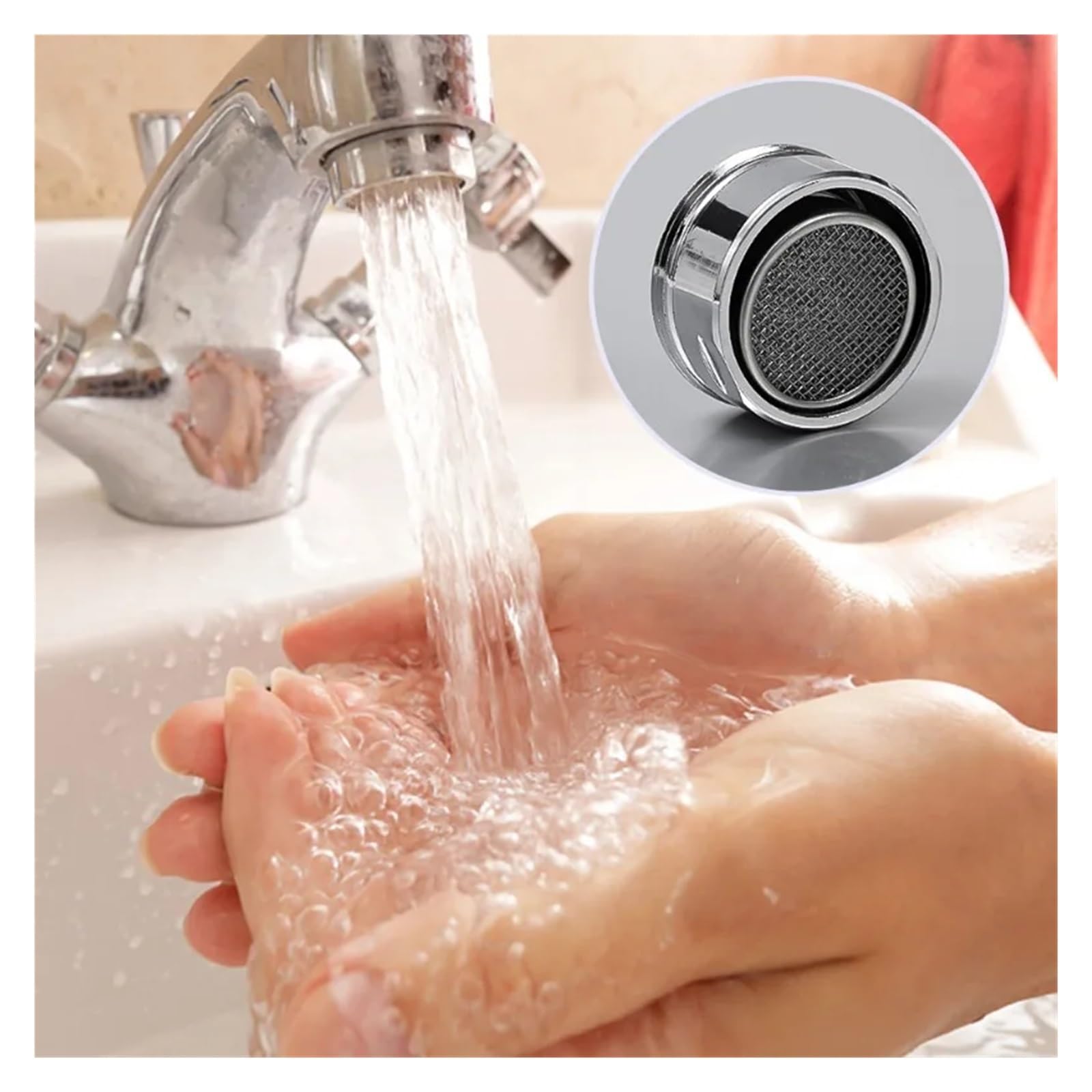 XYNSNDB 1/4 Piezas aireador de Grifo de latón 24 mm Piezas reemplazables Boquilla de Filtro de Grifo Ahorro de Agua Cocina baño Fregadero Rosca Grifo burbujeador fácil instalación (Estilo B-1PCS)