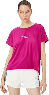 KOTON womens Oversized Sports Short Sleeve Crew Neck Printed Tshirt