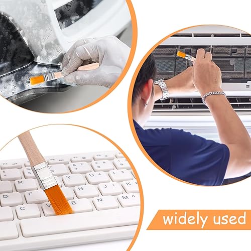 Miniatura 3 de 12 pinceles de pintura de 5 pulgadas, herramienta de pintura de cerdas suaves con mango de madera, pequeños pinceles de pintura para paredes,