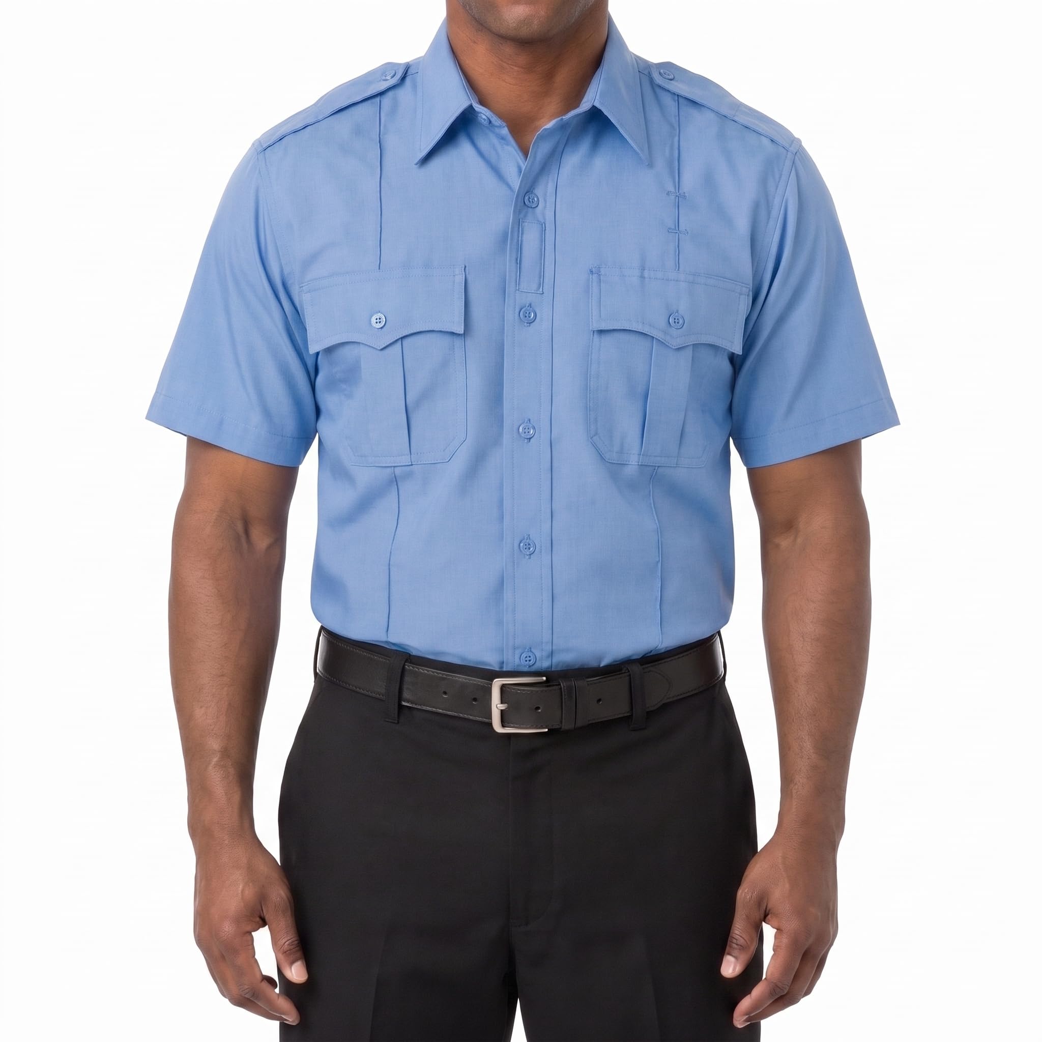 First Class 100% Polyester Short &amp; Long Sleeve Zippered Uniform Shirt 4 Pocket Hidden, Law Enforcement BDU Zipper Closure.