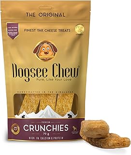 DOGSEE CHEW Crunchies | 100% Natural Himalayan Yak Chews | Helps Fight Plaque and Tartar | Maintains a Healthy Coat and Shiny Fur | Ideal for Dogs of All Ages and Breed - 0.15 lb