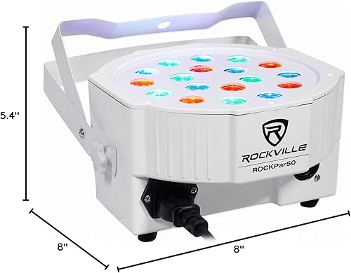 Miniatura 10 de (10) Rockville RockPAR50 WHT LED RGB Compact Par Can DJ/Club DMX Luces de lavado