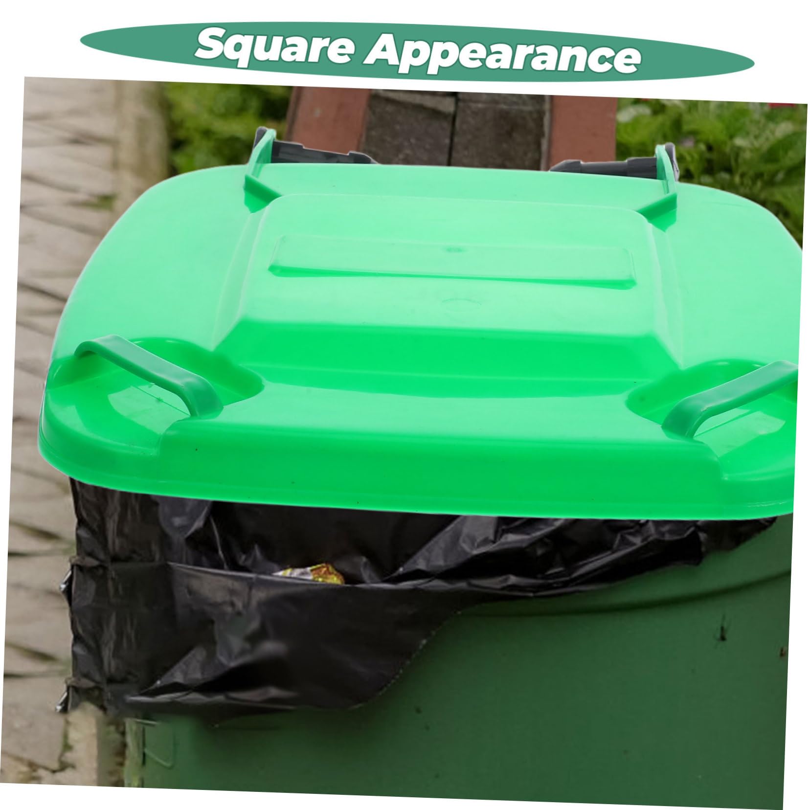 Amosfun Tapa Resistente de 30l Plástico de Basura Verde para de Cubo Fácil de Usar y para Hogares y Uso Exterior