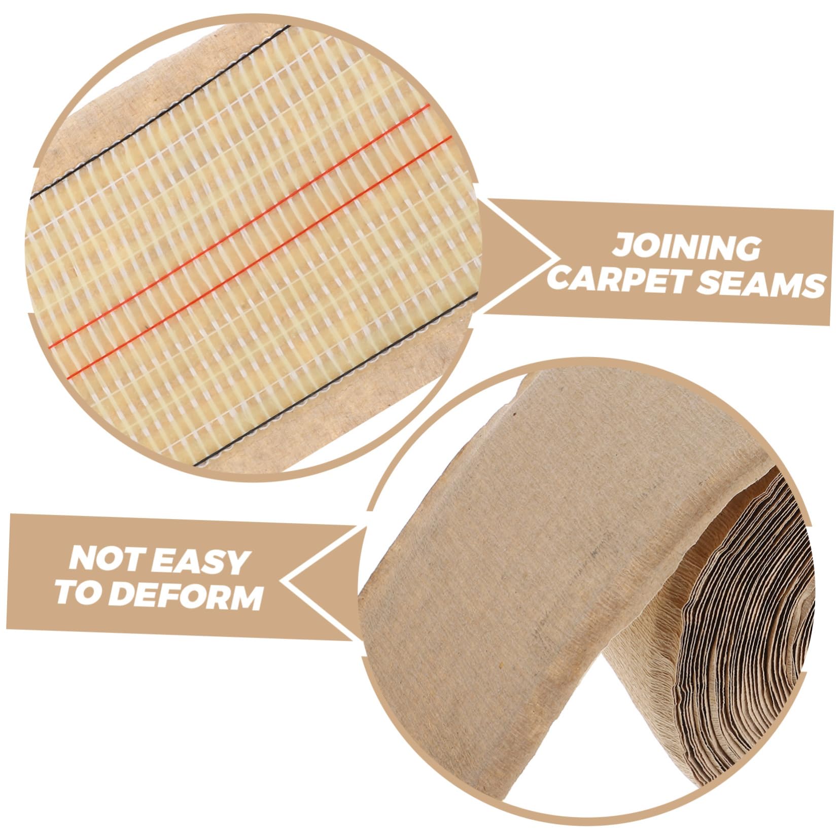 DOITOOL Cinta Adhesiva para Unir Alfombras, Agarre para Alfombras, Tira Térmica de Fibra de Vidrio Adhesivo Activado por Calor para Instalación de Costuras