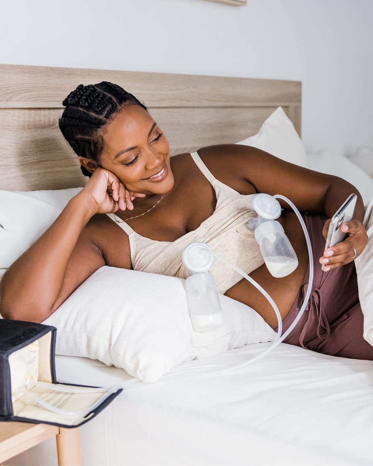 Kindred Bravely Sleep Pumping Bra & Sublime Nursing Bra Bundle (Oatmeal Heather & Grey, Small)