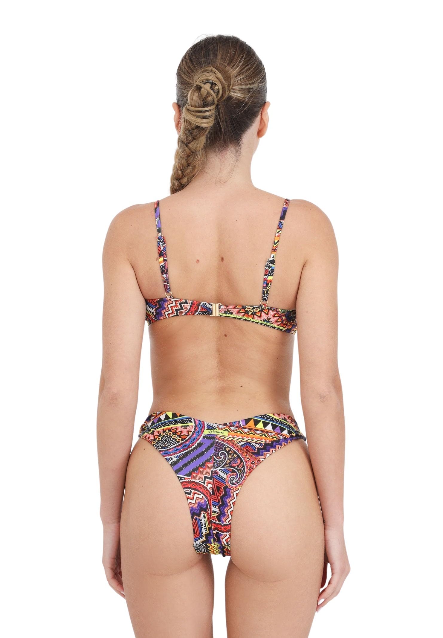 4GIVENESS Bikini da Donna Fantasia Etnica Balconcino e Slip con intrecci