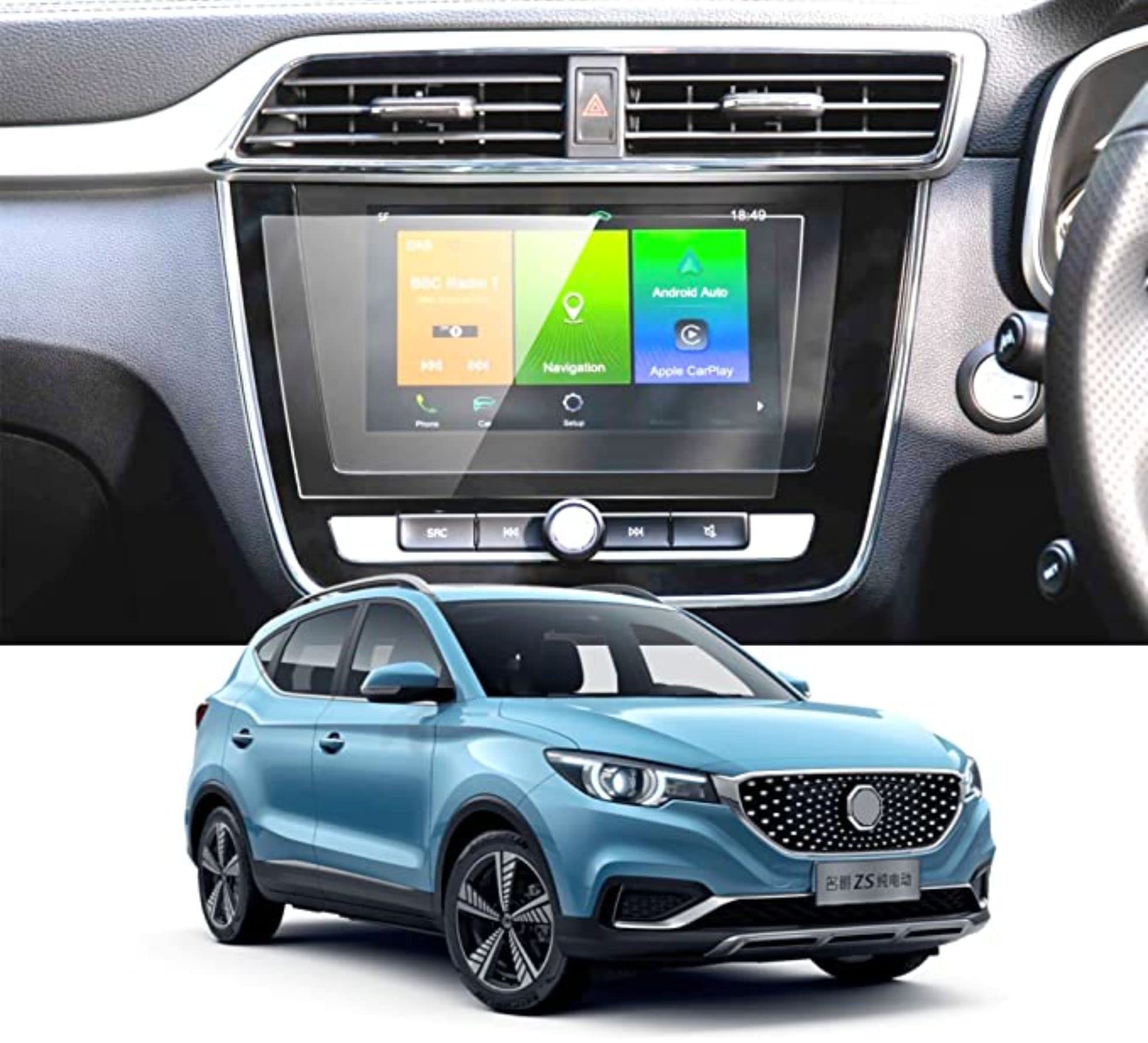 RGY [2 Pack] Screen Protector For MG ZS EV Car Accessories Navigation Touch Screen Guard - ZS EV 8inch Clear-image-24