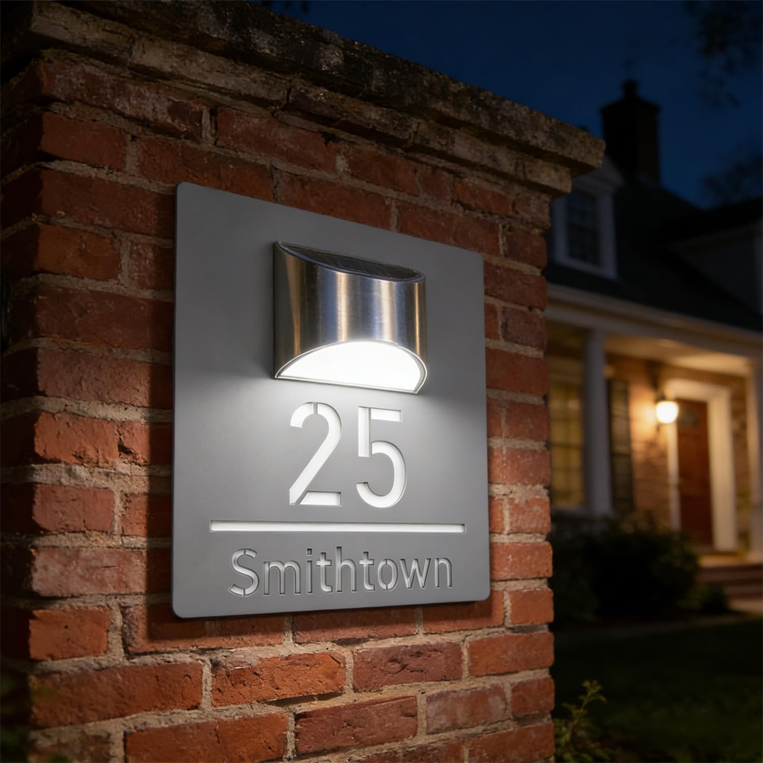 Targhetta Personalizzata con Numero Civico Esterno a LED Solare – Targa Retroilluminata Impermeabile con Numeri Civici da Esterno Personalizzati, Perfetta per un Indirizzo di Consegna Sempre Visibile