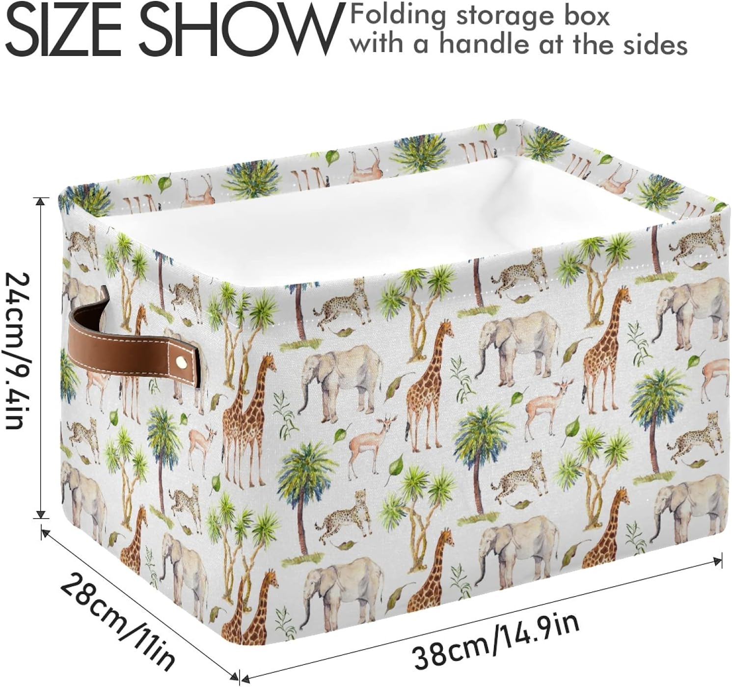 Mnsruu Large Foldable Storage Basket with Handles - Image 3