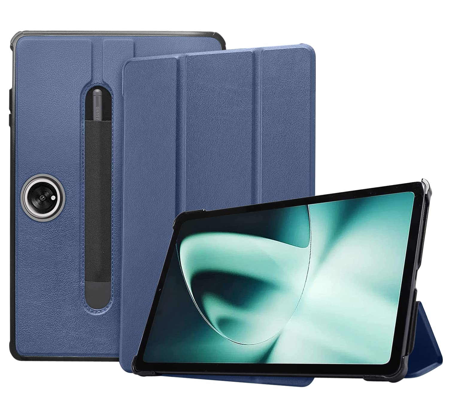 MOCA Tri-Fold Flip Case Cover Compatible with for OnePlus Pad 11.61 inch 2023 with Pencil Pocket, Auto Wake/Sleep Folio Stand (Navy Blue)-image-11