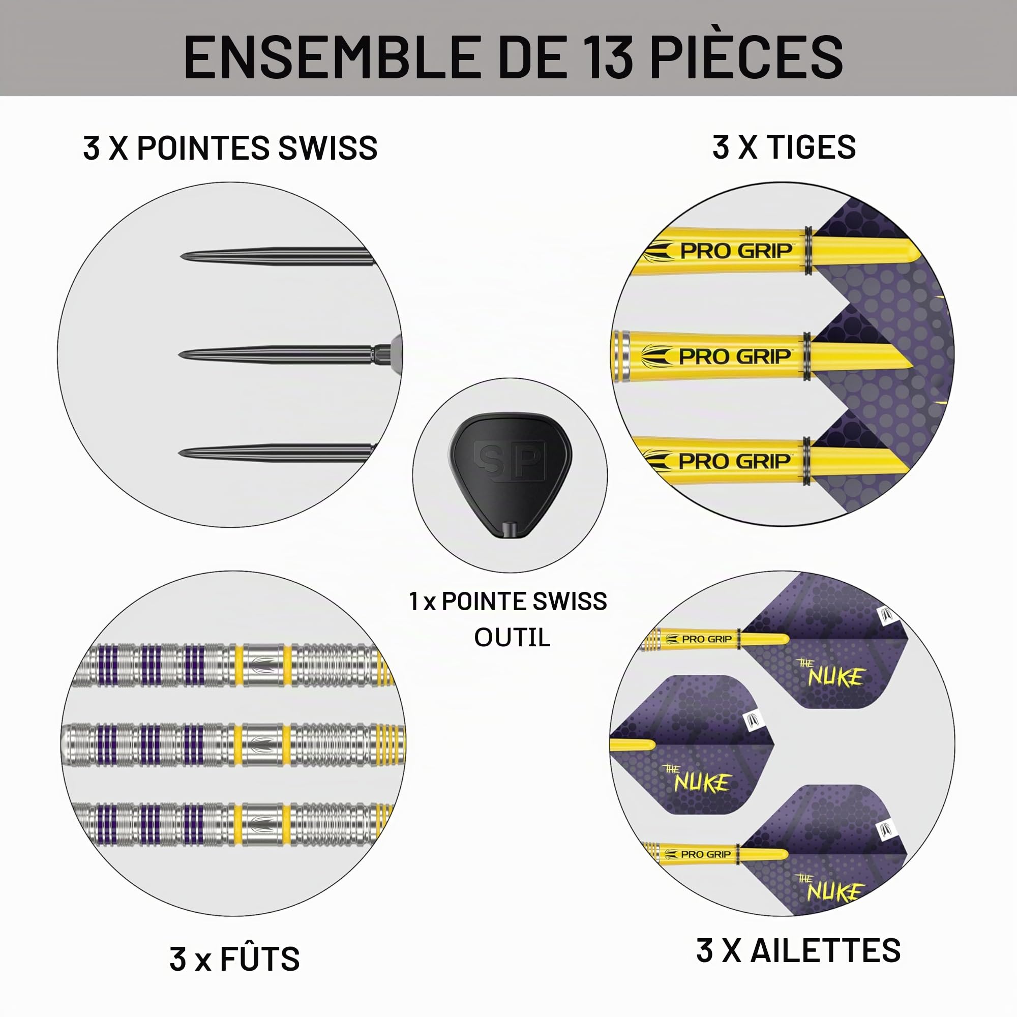 Target Darts Luke Littler Loadout Fléchettes à Pointe en Acier Swiss Point, Fléchette en Tungstène à 90%, 22G/23G/24G | Jeu de Fléchettes à Pointe en Acier, Édition Player Jeux Fléchettes Swiss Points