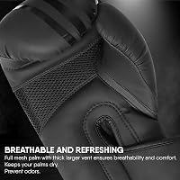 WFX Bokszkesztyű 8 oz Műbőr MMA Sparring Edzőkesztyű - Profi Kickbox Muay Thai Harcművészeti Kesztyű Vastag Hüvelykujjvédelemmel Fekete 4