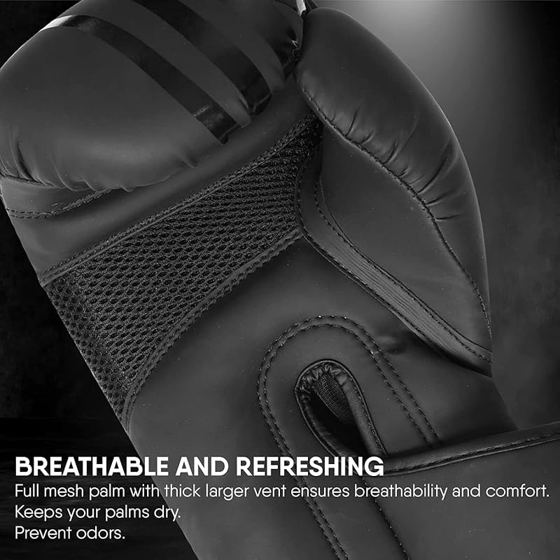 WFX Bokszkesztyű 8 oz Műbőr MMA Sparring Edzőkesztyű - Profi Kickbox Muay Thai Harcművészeti Kesztyű Vastag Hüvelykujjvédelemmel Fekete