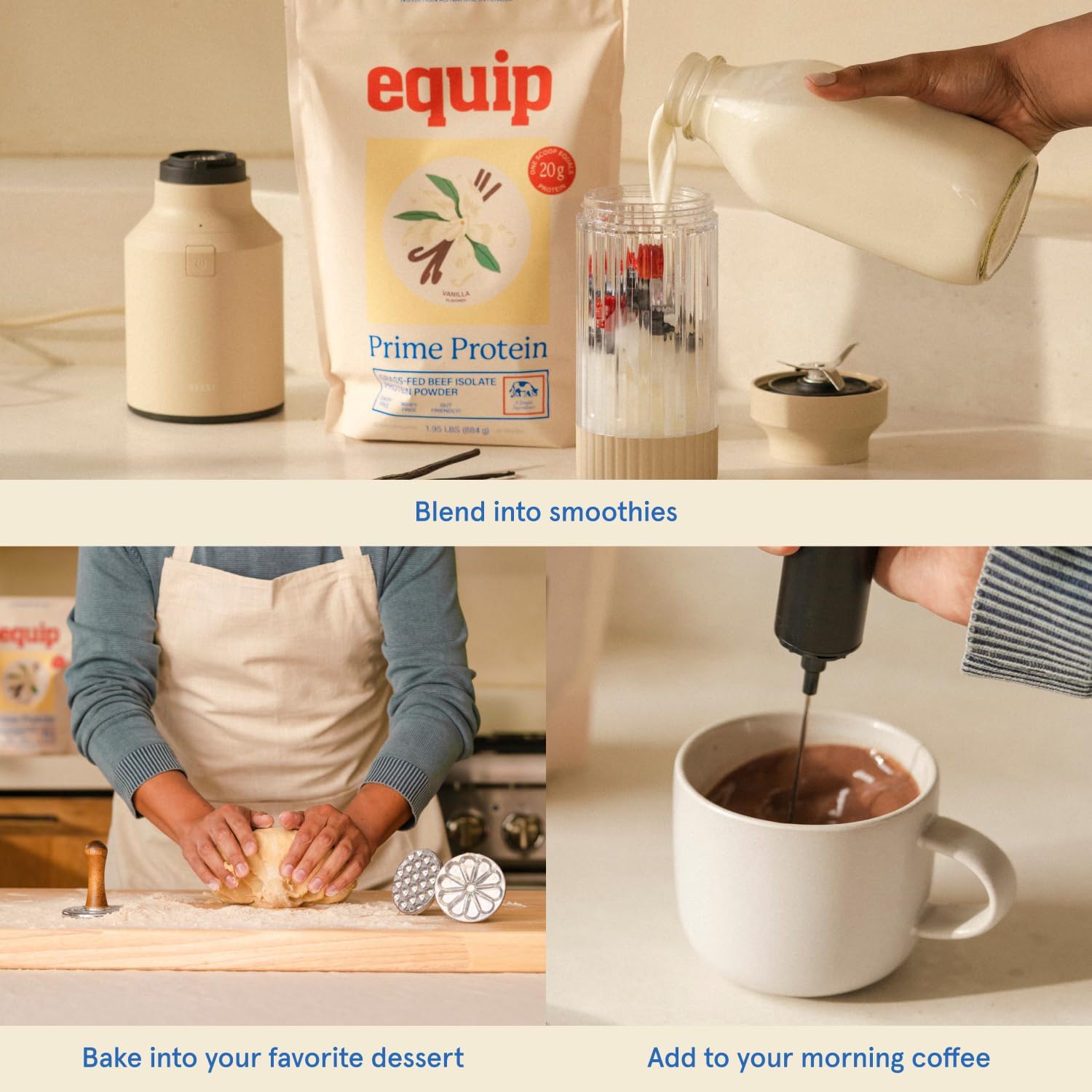 Equip Foods Prime Protein Powder | Clean, Grass Fed Beef Protein Powder | Carnivore Protein Isolate | Paleo, Keto Friendly | Gluten & Dairy Free | Helps Build & Repair Tissue | 30 Servings, Vanilla - Image 5