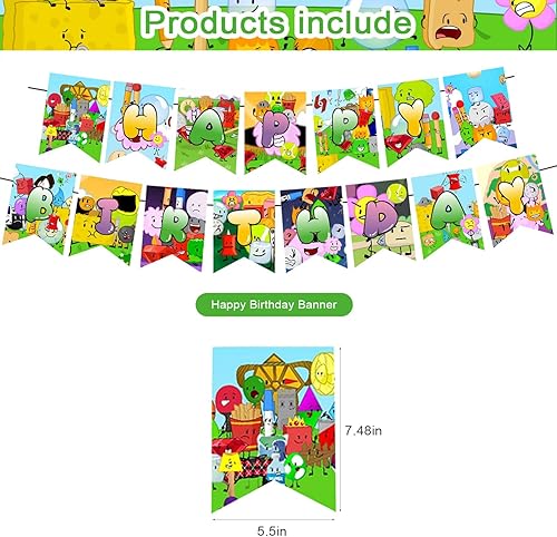 Miniatura 2 de Decoraciones de fiesta de cumpleaños de Battle-Dream Island, decoración de habitación, mercancía de Dream Island incluye globos de fiesta de Bffdi,