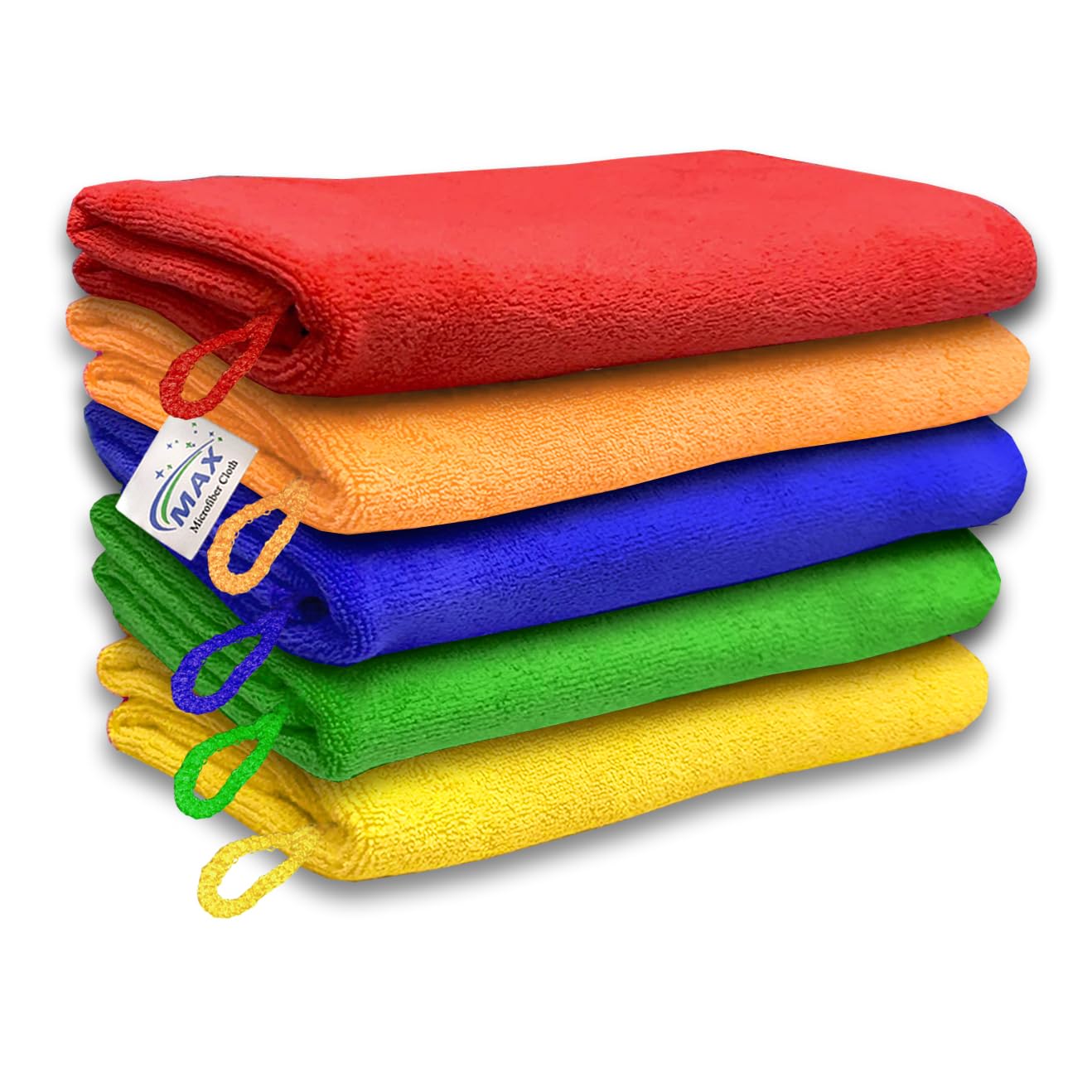 MAX Microfiber Cloth 350 GSM - Pack of 5, Size 40 x 40 cm, Multi-Color, Multi-Purpose Towel for Car, Bike, Household and Office Cleaning, Washing and Polishing-picture-24
