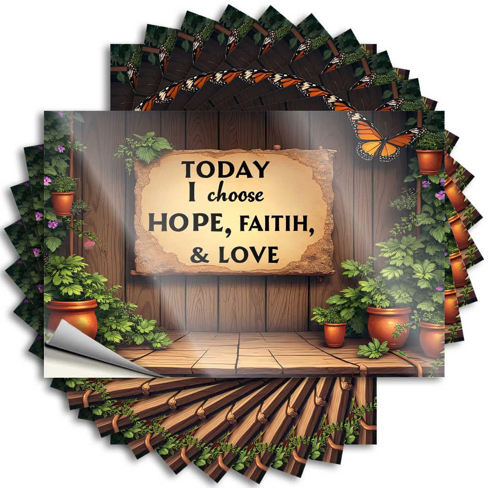 Neutral, Sticker Laptop Choosing Hope, Faith, and Love Today | Alcohol Bath Sets(8X12CM)