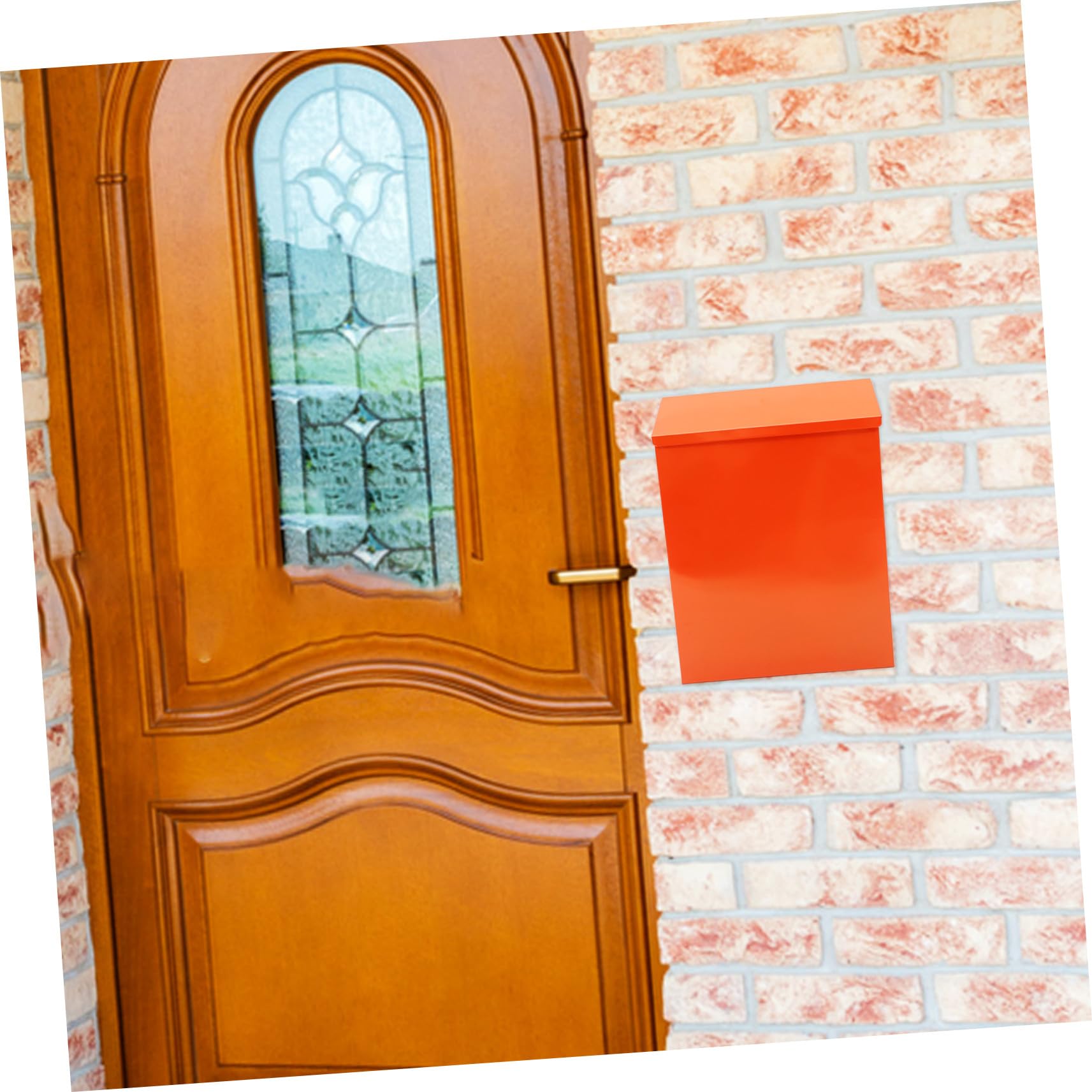 Cassetta Postale Stile Rustico da Parete Arancione in Ferro | Chiusura Lucchetto, Resistente alle Intemperie, Box Decorativo per Posta Vano Raccolta