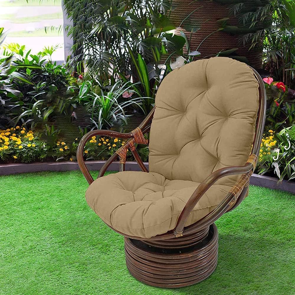 Papasan Rattan Coil Base Swivel Rocker Chair Cushions Rattan