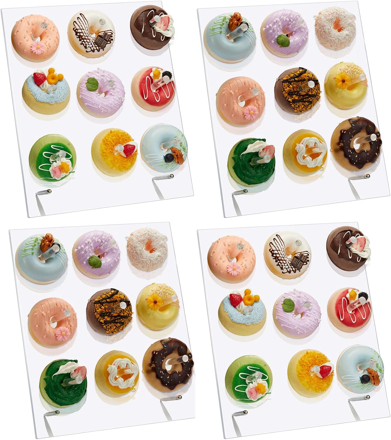 4 Pack Acrylic Donut Stand Clear Donut Board Donut Stand Holder Square