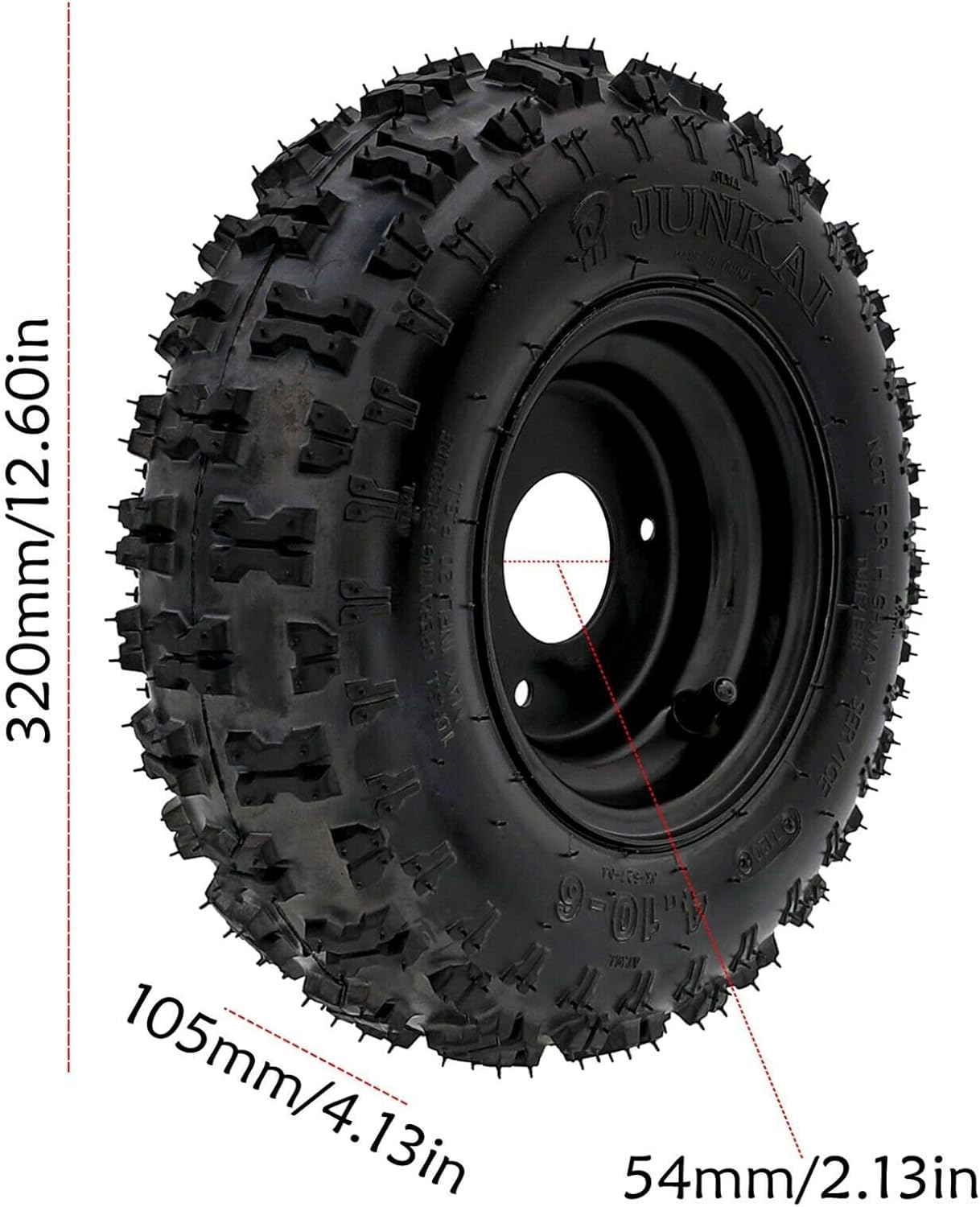 4.10-6 Complete Rear Wheel 6'' Tire & Rim For Go Kart ATV Quad Buggy Scooter