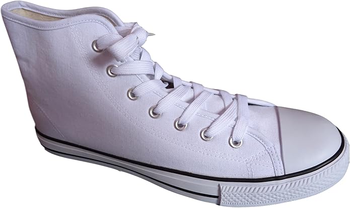 white canvas baseball boots