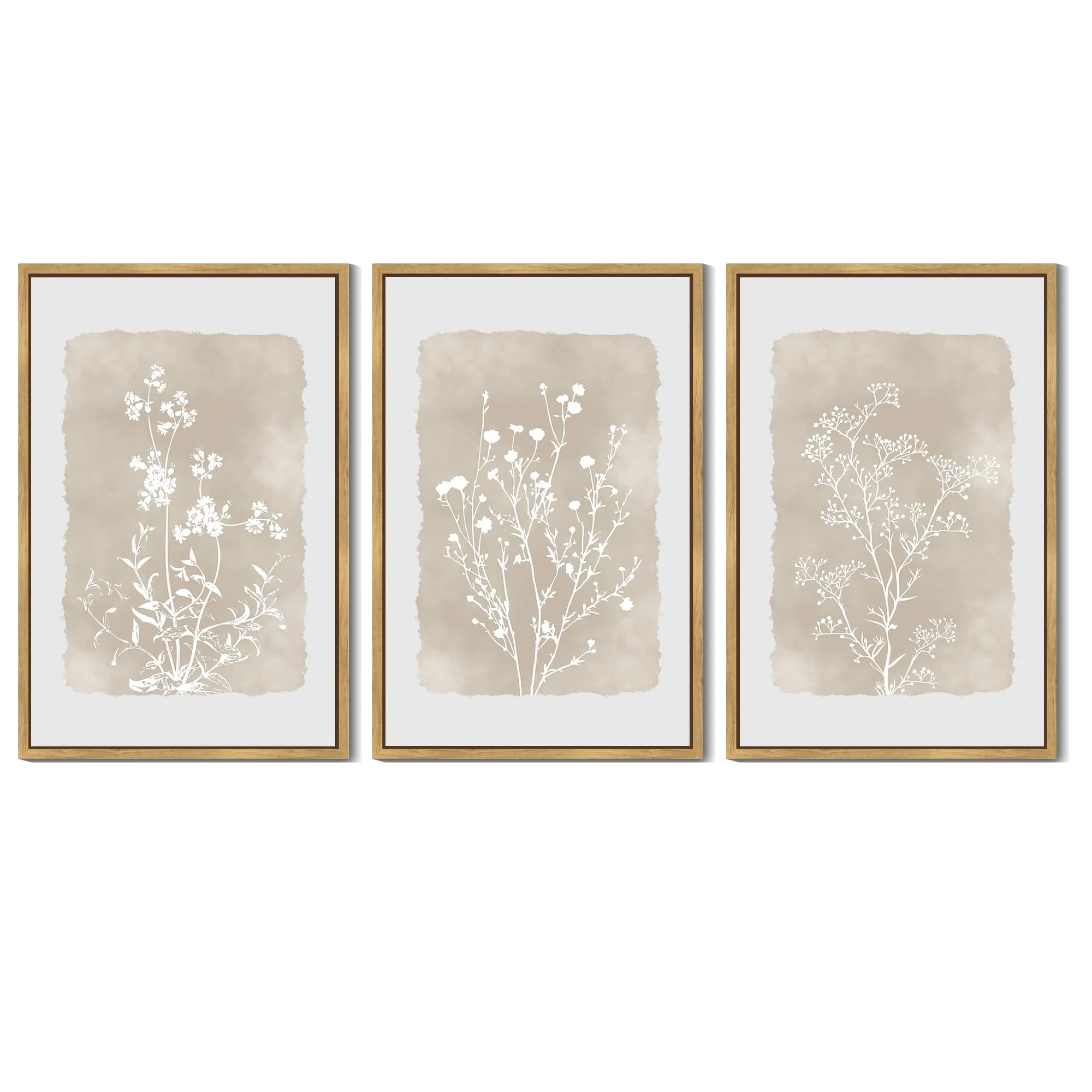 lianyibo Obrazy w stylu vintage, minimalistyczne, kwiatowe, do dekoracji korytarza, salonu, biura (60 x 80 cm x 3 / bez ramy)