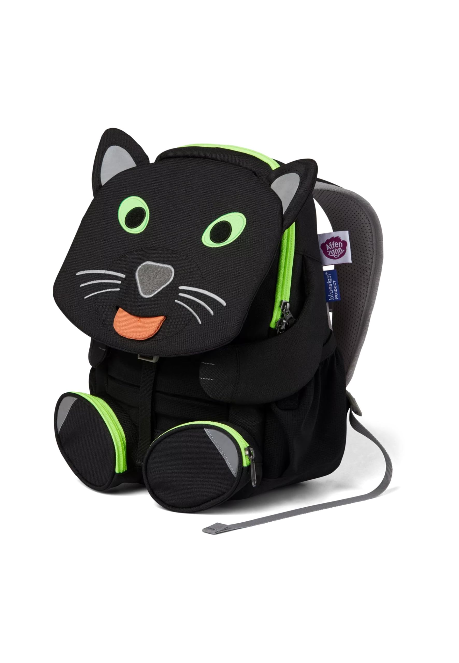 Affenzahn Großer Freund - Kindergartenrucksack für 3-5 Jährige Kinder im Kindergarten und Kinderrucksack für die Kita, Panther - Schwarz, L