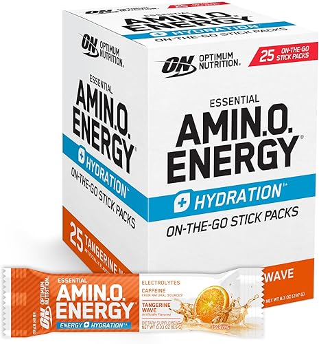 Vista 14 de Optimum Nutrition Amino Energy Powder Plus Focus, con BCAA, electrolitos y cafeína, ponche de frutas, 65 porciones (el embalaje puede variar)