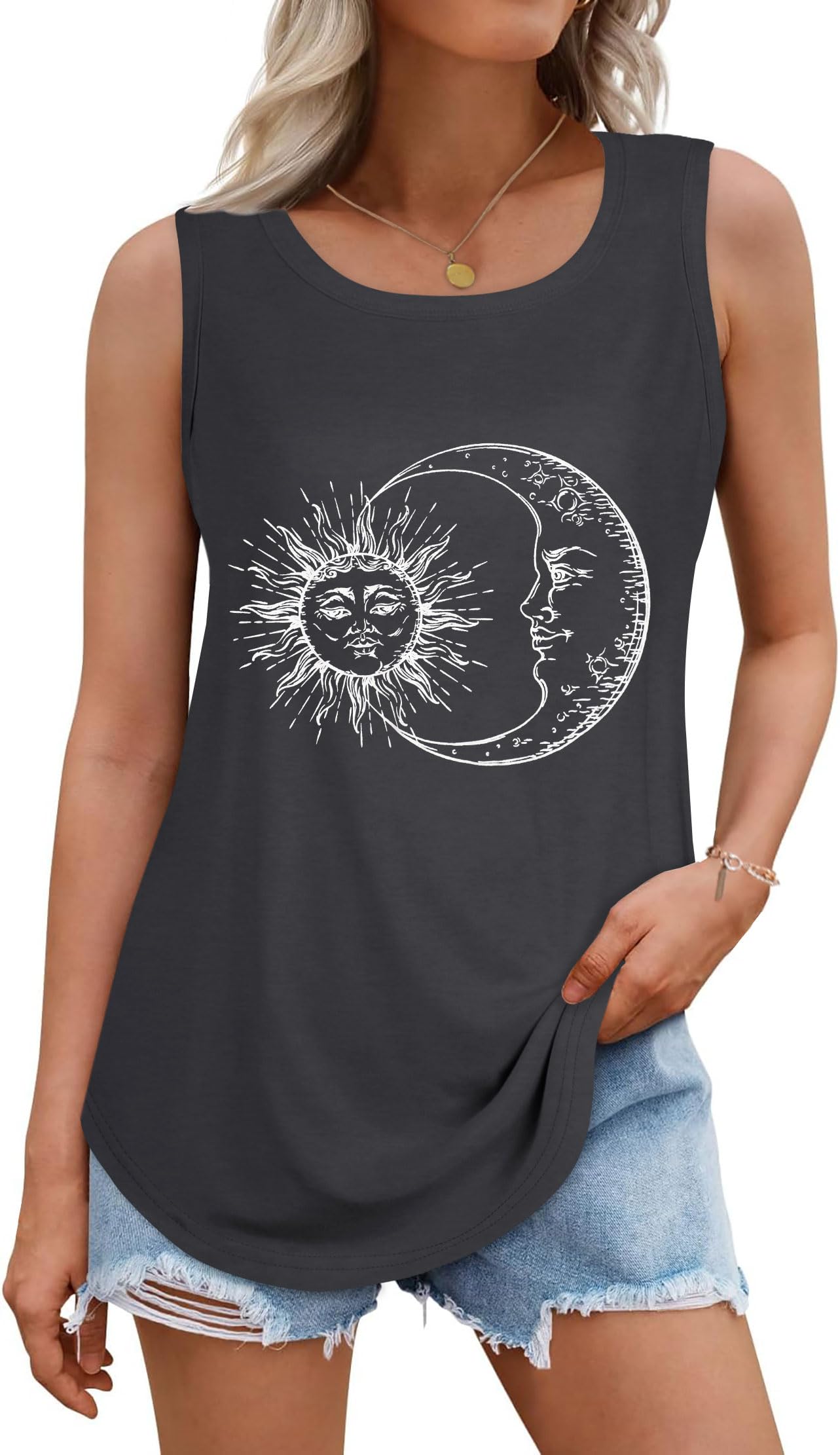 Tank Tops for Women Summer Sleeveless Casual Loose Fit Tunic Tops
