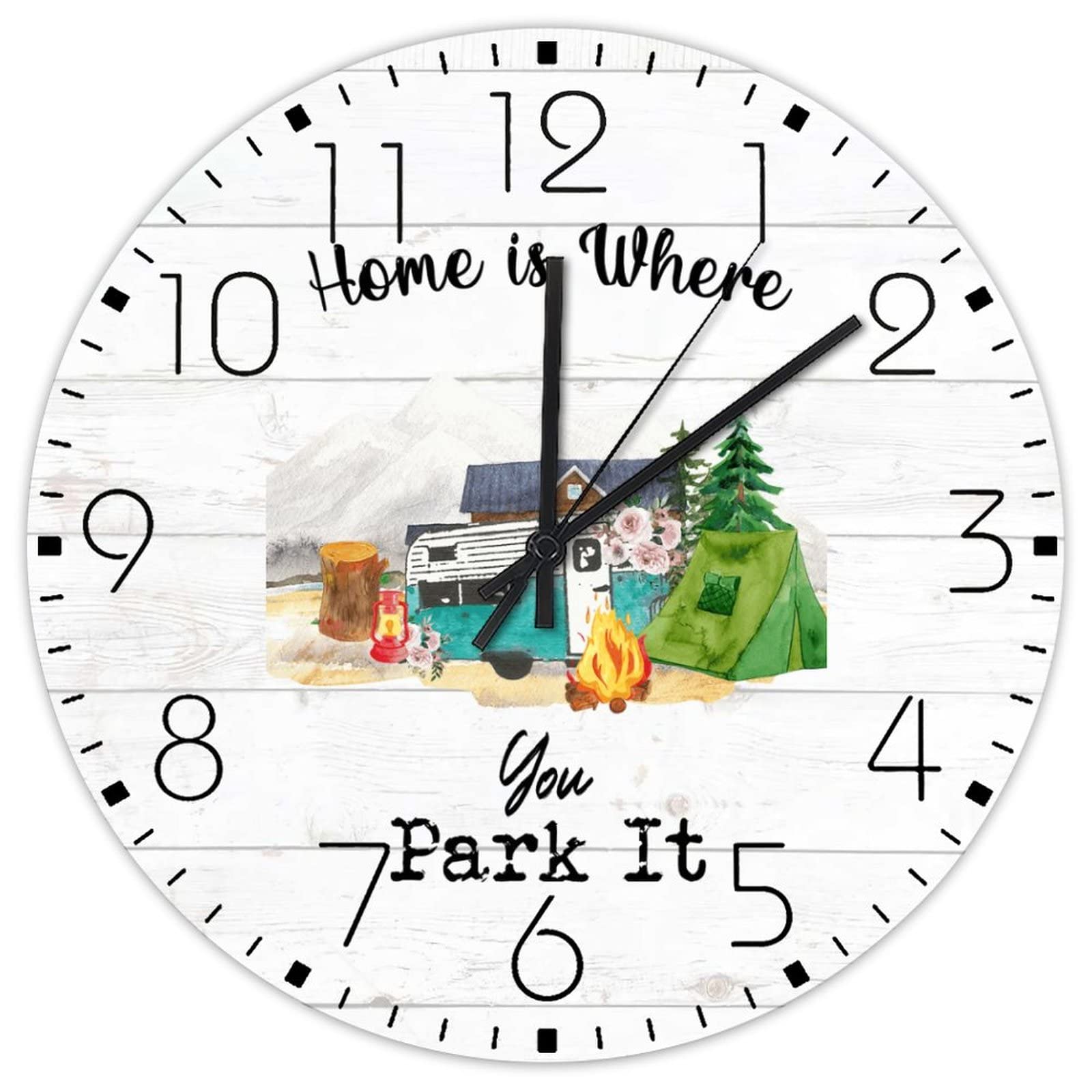 Horloge en bois minimaliste de 38 cm de fabrication soignée pour chambre