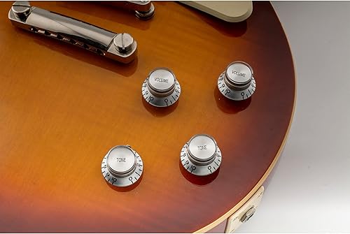 Miniatura 27 de Musiclily Pro Imperial Pulgadas Tamaño Top Hat Bell Reflector 2 Volumen 2 Tonos Perillas Set para USA Les Paul SG Guitarra Eléctrica Ámbar