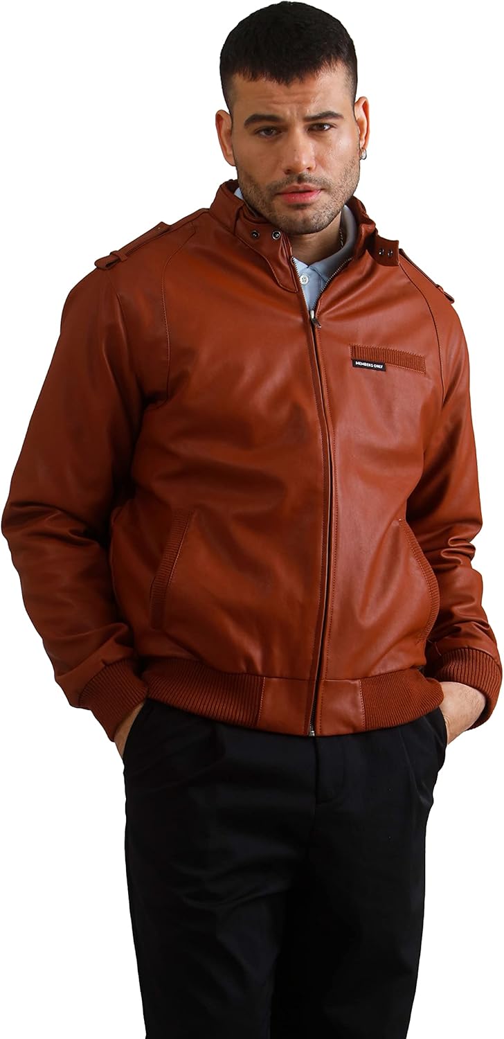 Members Only Iconic Racer Faux Leather Jacket Men