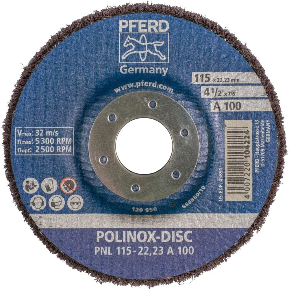 Pferd 44692258 Polinox Schleifdisc PNL-Ø 115 mm, Breite: 20 mm, RPM: 5.300-Korngröße: 100