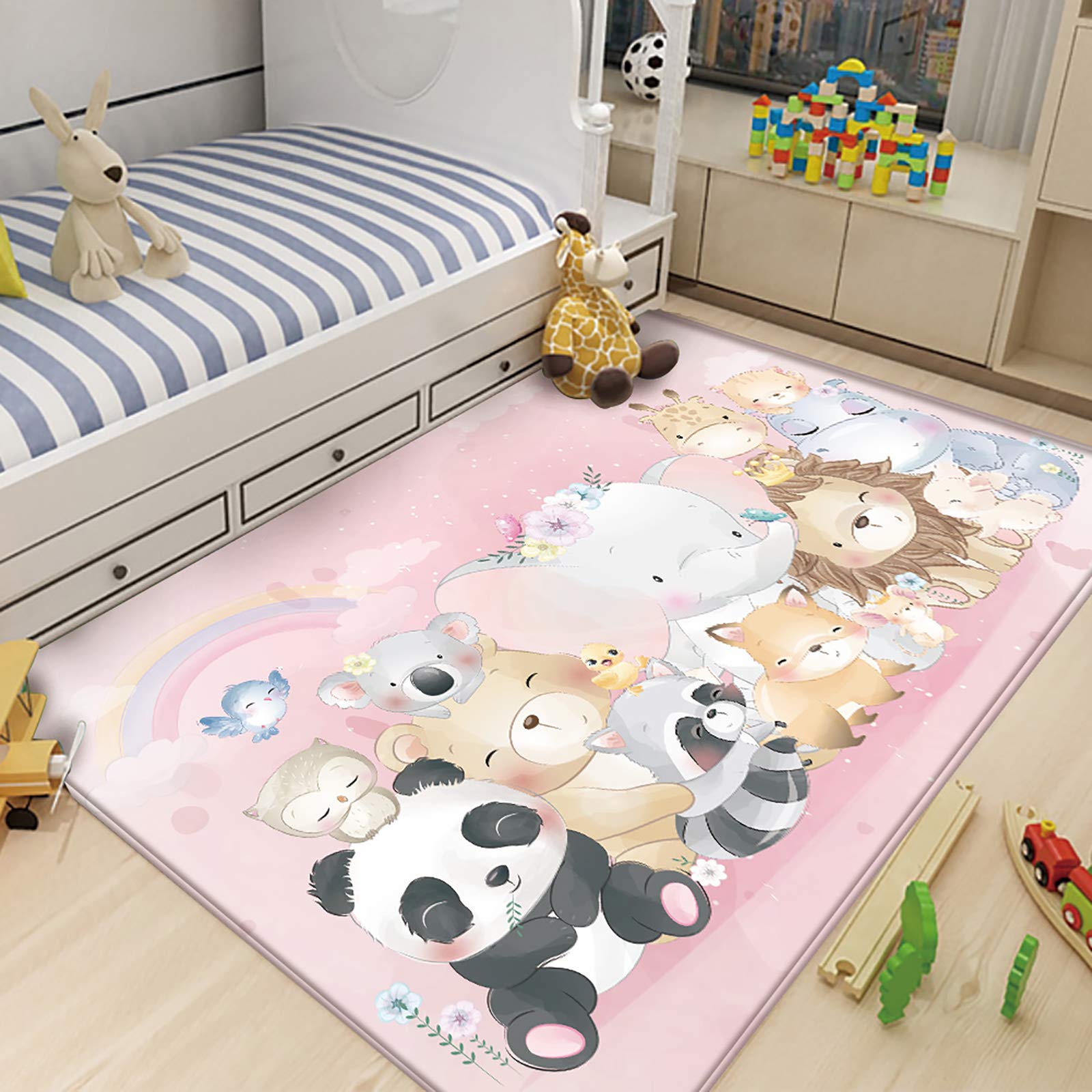 Tapis 3D en flanelle premium résistant pour chambre moderne D204
