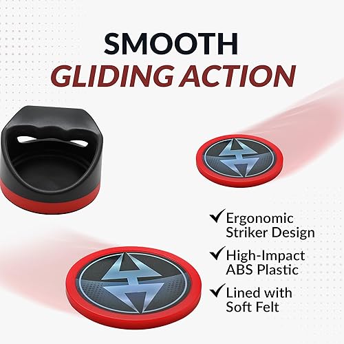 Miniatura 4 de Hathaway Arcade Air Hockey 4 en huelgas y discos de 3 pulgadas - Negro y rojo