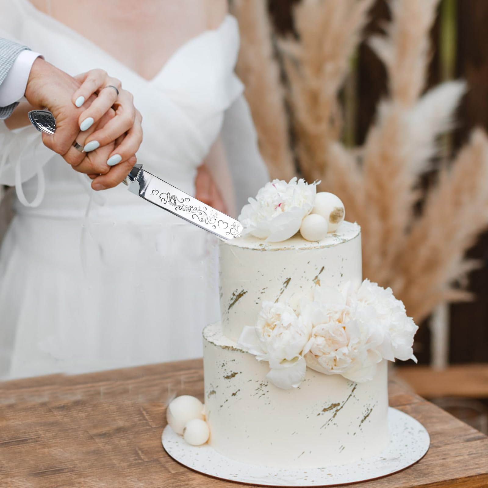 Wedding Cake Cutting Set - Elegant Knife & Server -2