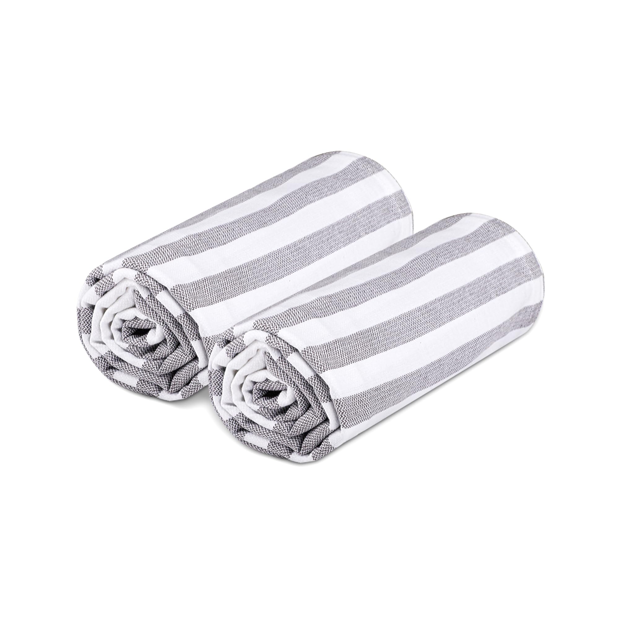 Urban VillaBath Towels 100% Cotton Grey Color Set of 2 - Size 36"x72"