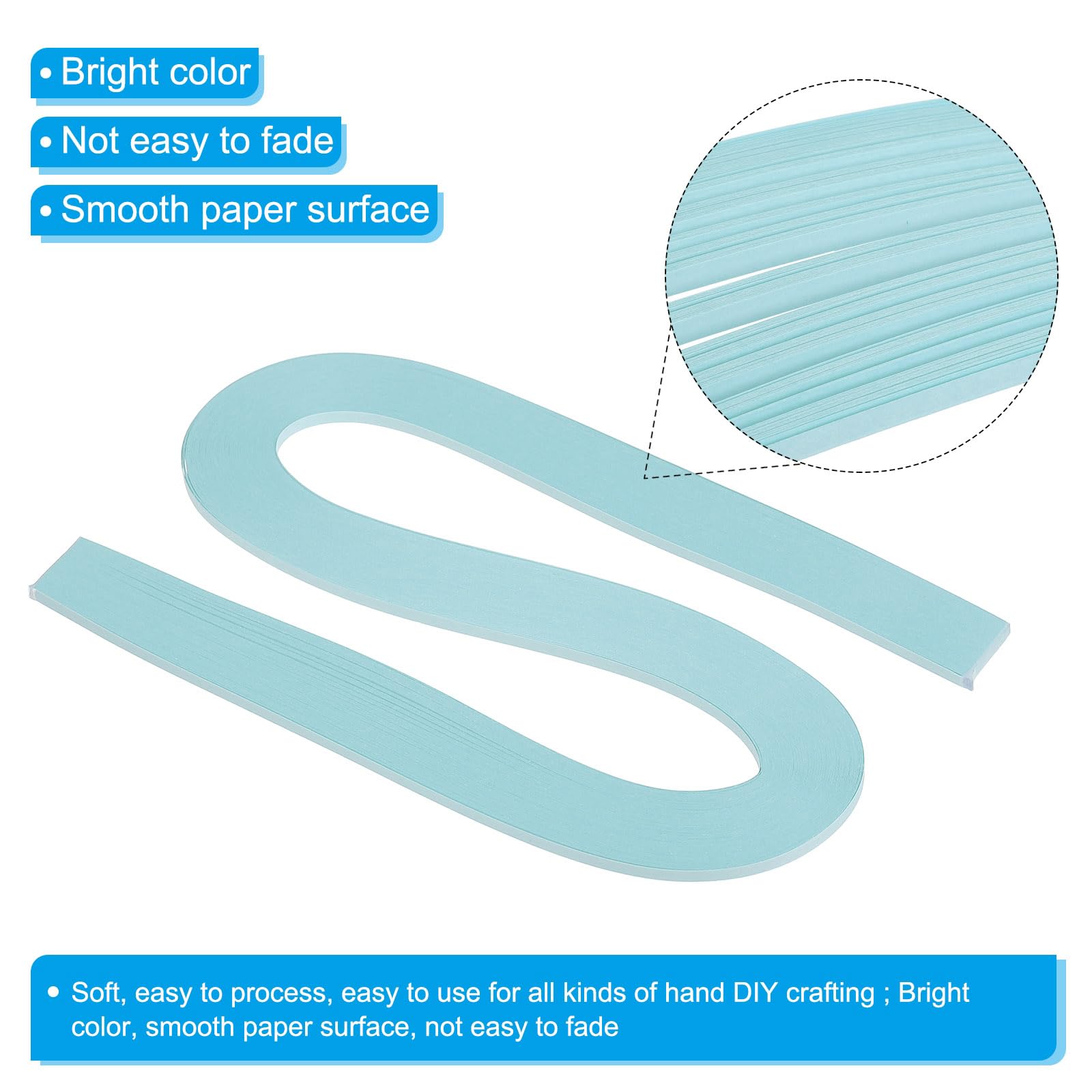 PATIKIL 360pcs Quilling Strips Paper 3mm(1/8") 54cm Origami Paper Quilling Strip for Art DIY Hand Craft Christmas Teal Green - Image 3